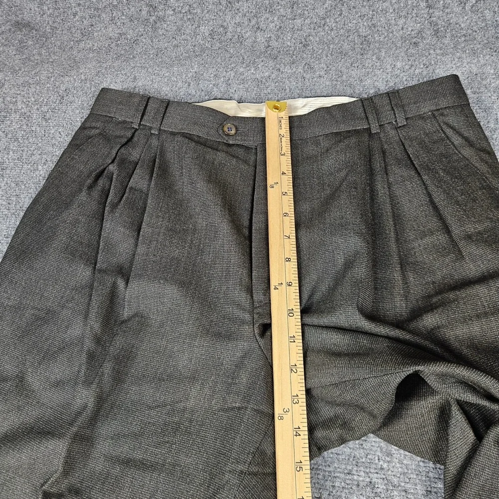 Ballin Mens 36 Grey Wool Pleated Dress Pants Cuffed Made in Canada Trousers